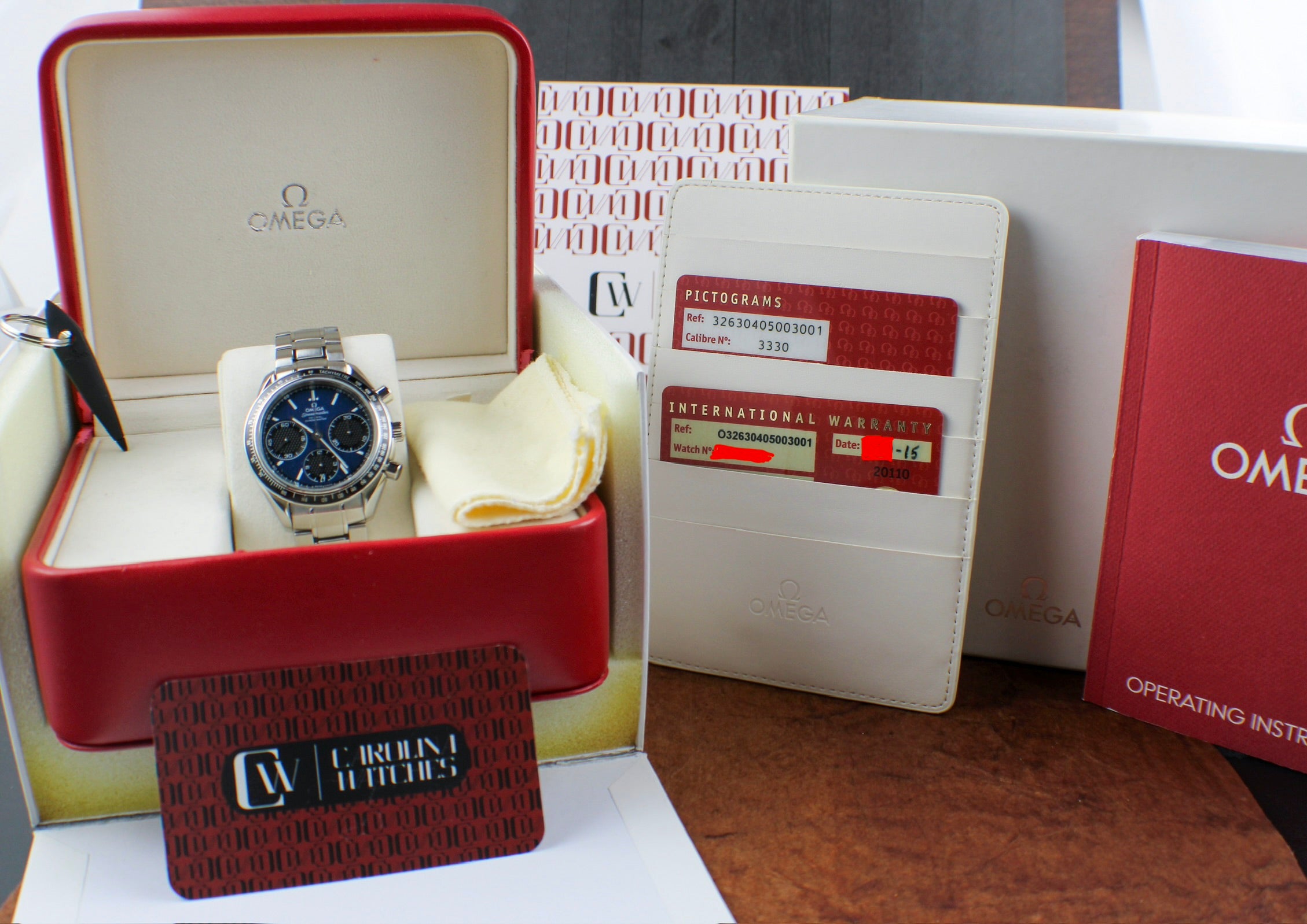 OMEGA Speedmaster Racing 326.30.40.50.03.001 Blue Dial Box & Papers Steel 40mm