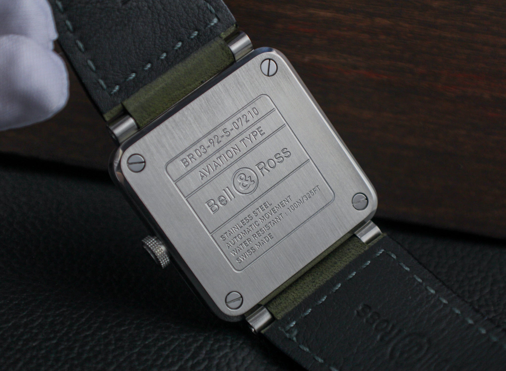 Bell & Ross BR03-92 Grey Lum Automatic Steel Box & Papers 3 Extra Straps