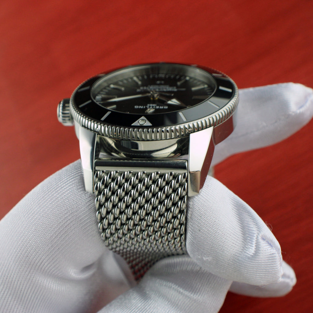 Breitling SuperOcean Heritage 44mm AB2030 Stainless Black Watch Box & Papers