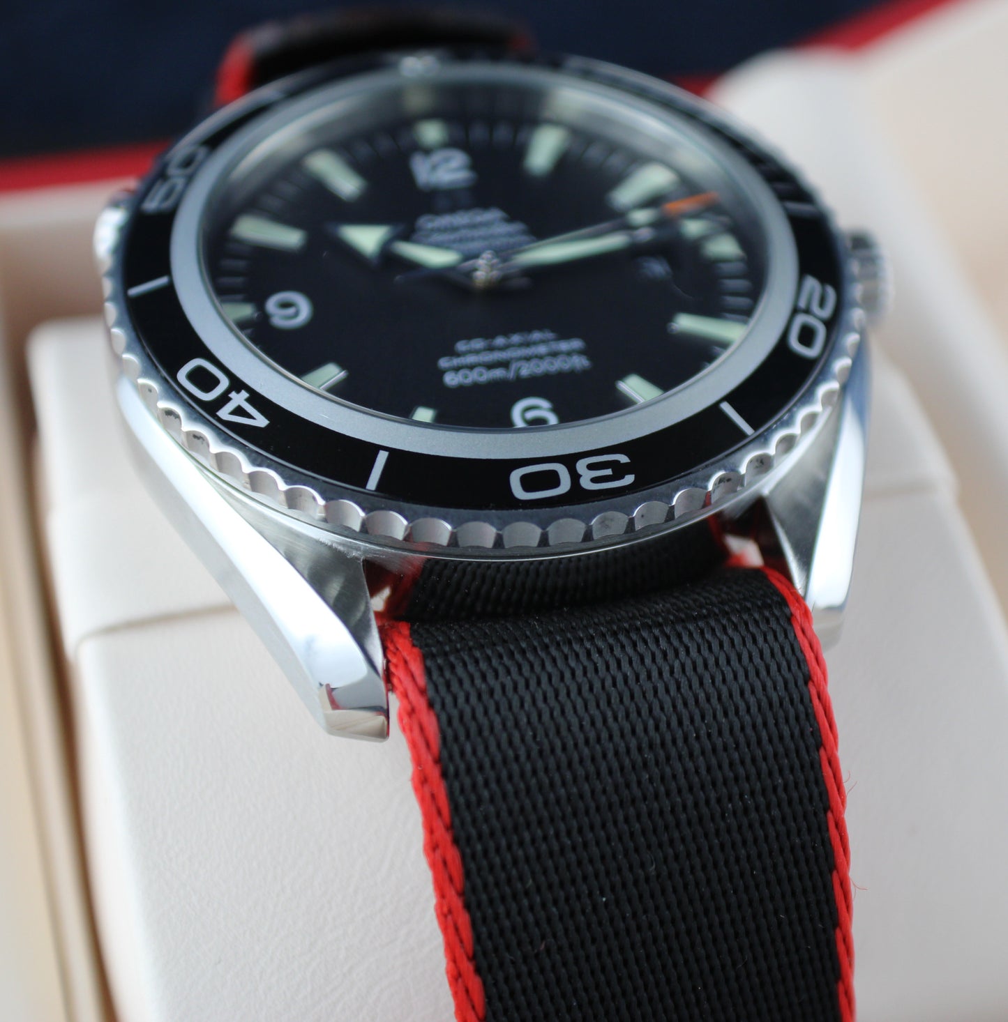 OMEGA Seamaster Planet Ocean 600M 2200.50.00 New OEM NATO Strap Box