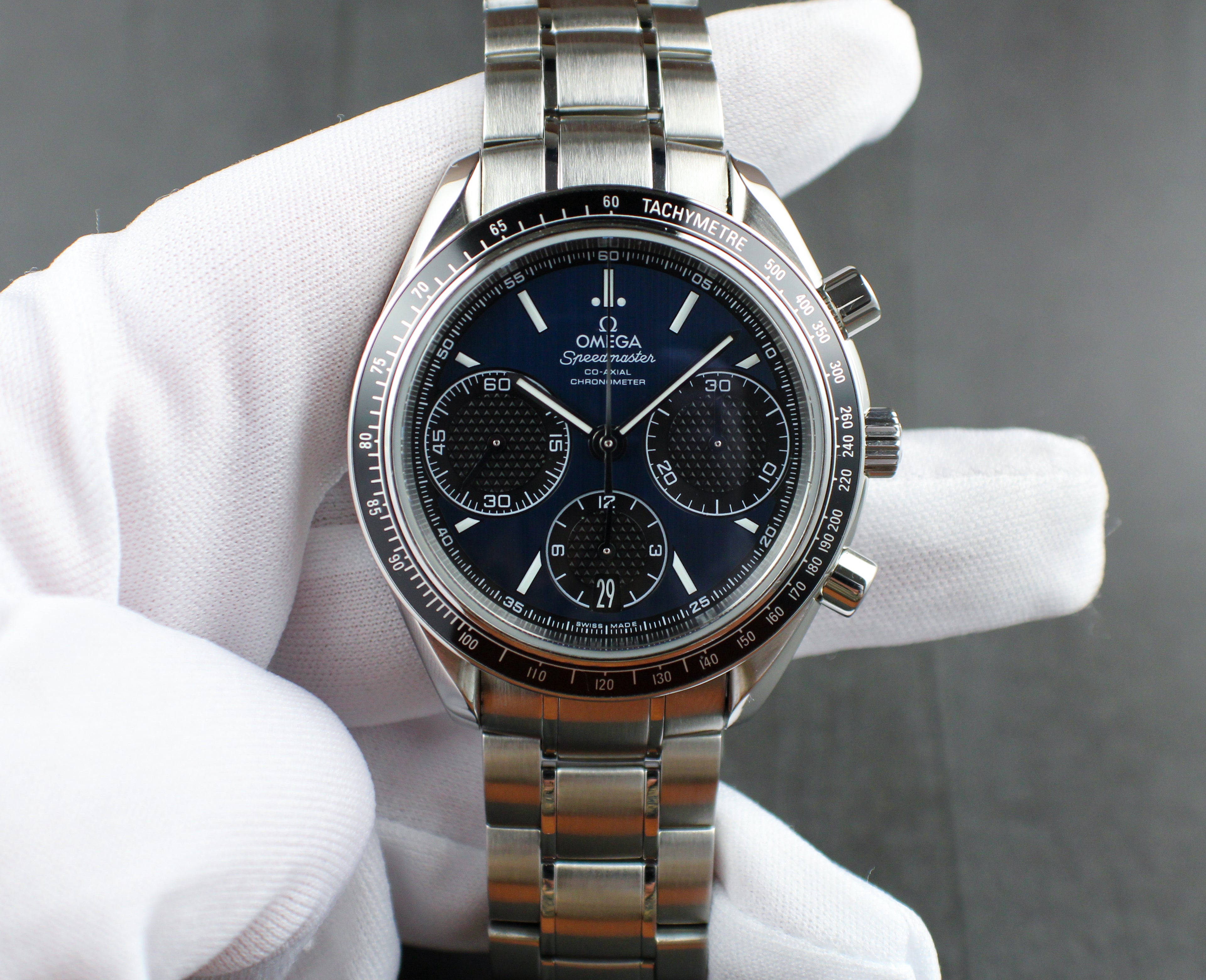 OMEGA Speedmaster Racing 326.30.40.50.03.001 Blue Dial Box & Papers Steel 40mm