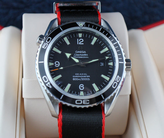 OMEGA Seamaster Planet Ocean 600M 2200.50.00 New OEM NATO Strap Box
