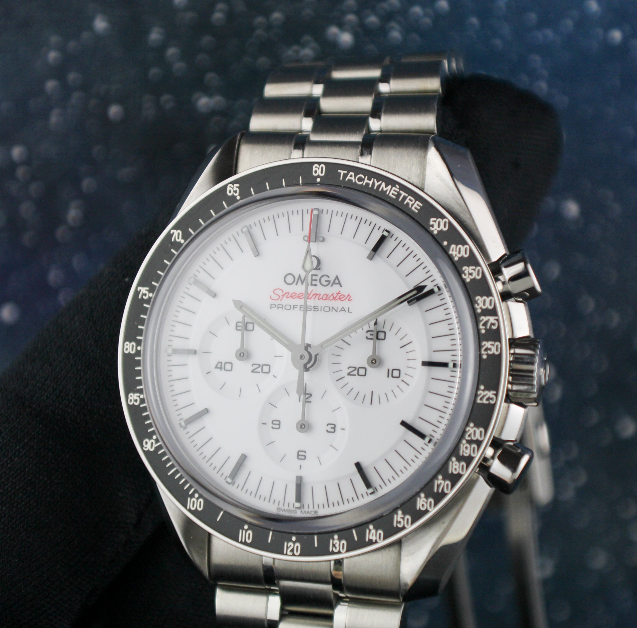 OMEGA Speedmaster Moonwatch Professional 310.30.42.50.04.001 White Dial OEM Rubber Strap & Deployant Clasp