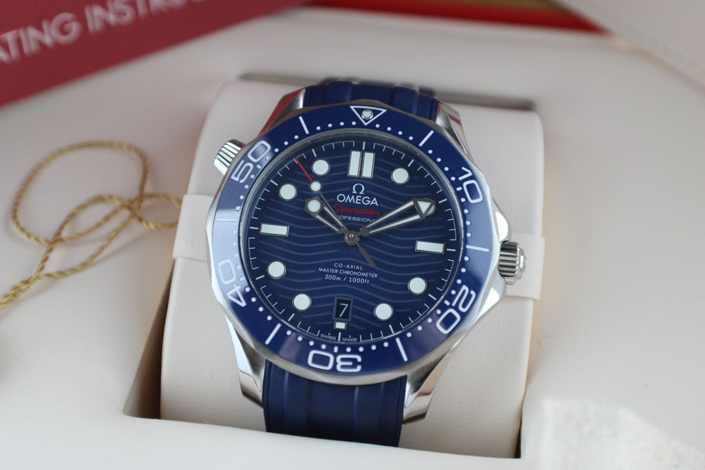 Omega Seamaster Diver 300M 210.32.42.20.03.001 Blue Wave Dial Box & Papers