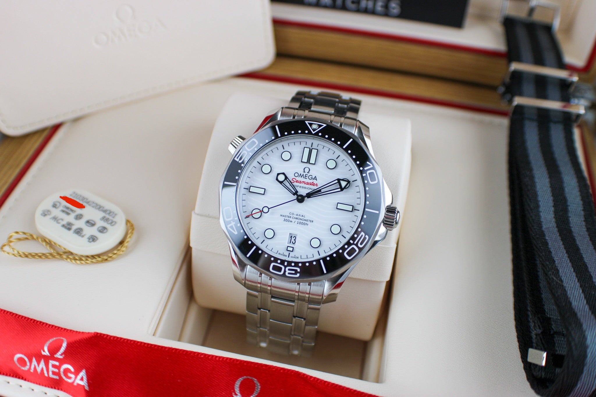 2025 OMEGA Seamaster Diver 300M 210.30.42.20.04.001 White Dial Steel & OEM Nato