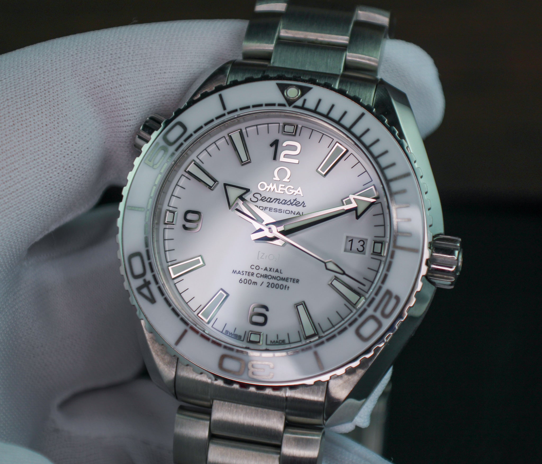 OMEGA Seamaster Planet Ocean 600M 215.30.40.20.04.001 White Dial Ceramic