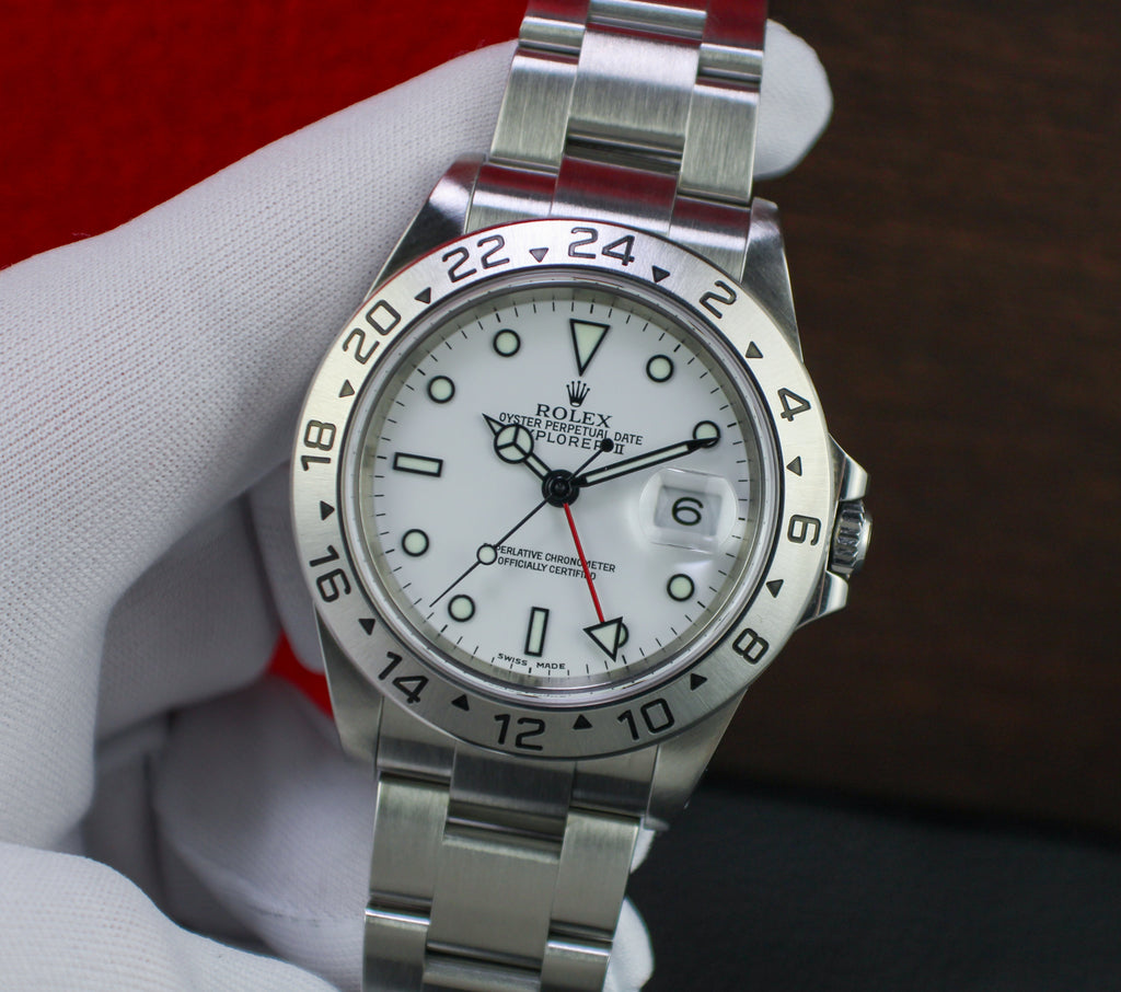 Rolex Explorer II Polar 16570 White Dial 40mm Stainless Steel Oyster Box