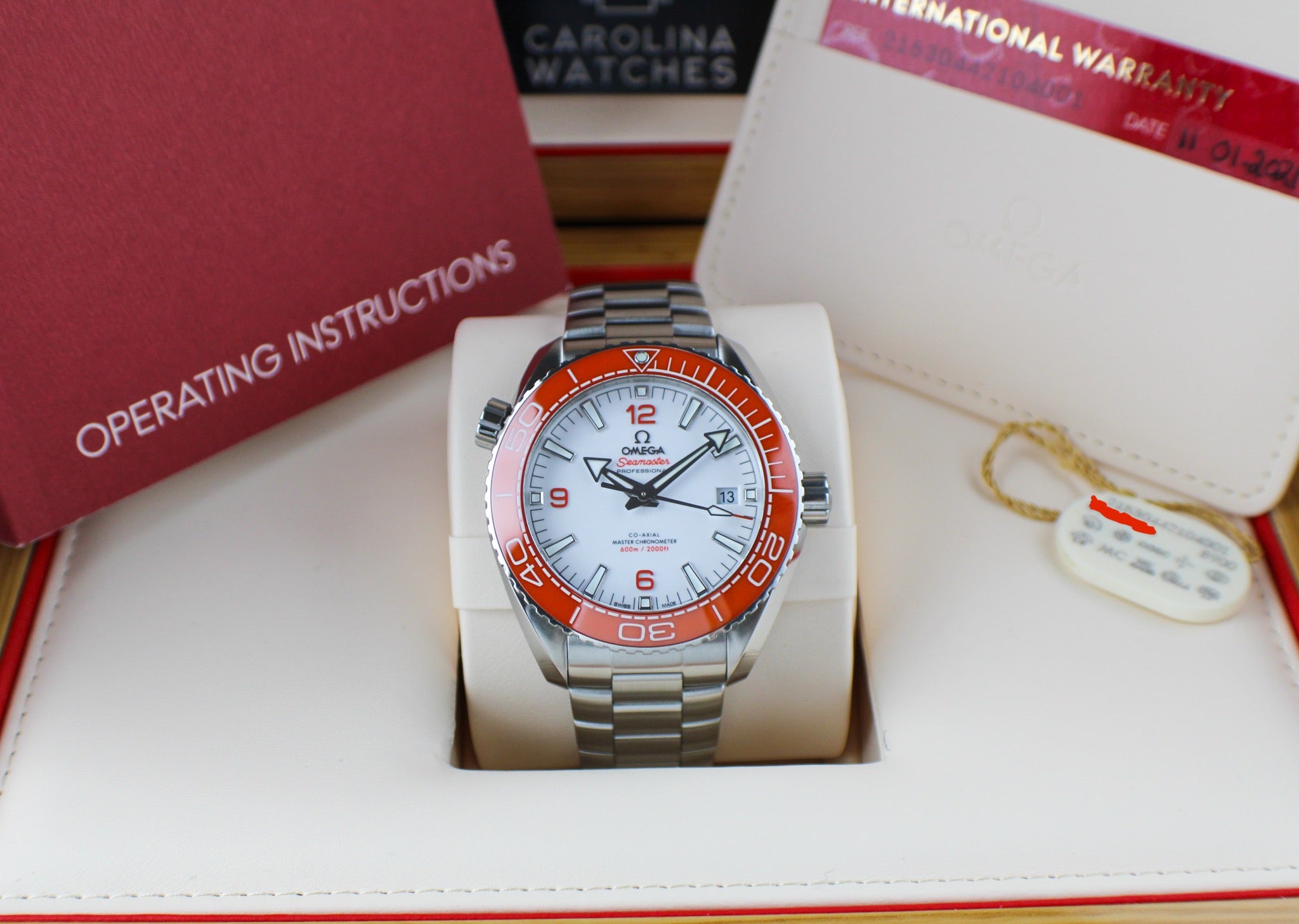 Omega Seamaster Planet Ocean 600M 215.30.44.21.04.001 Box & Papers “Creamsicle”