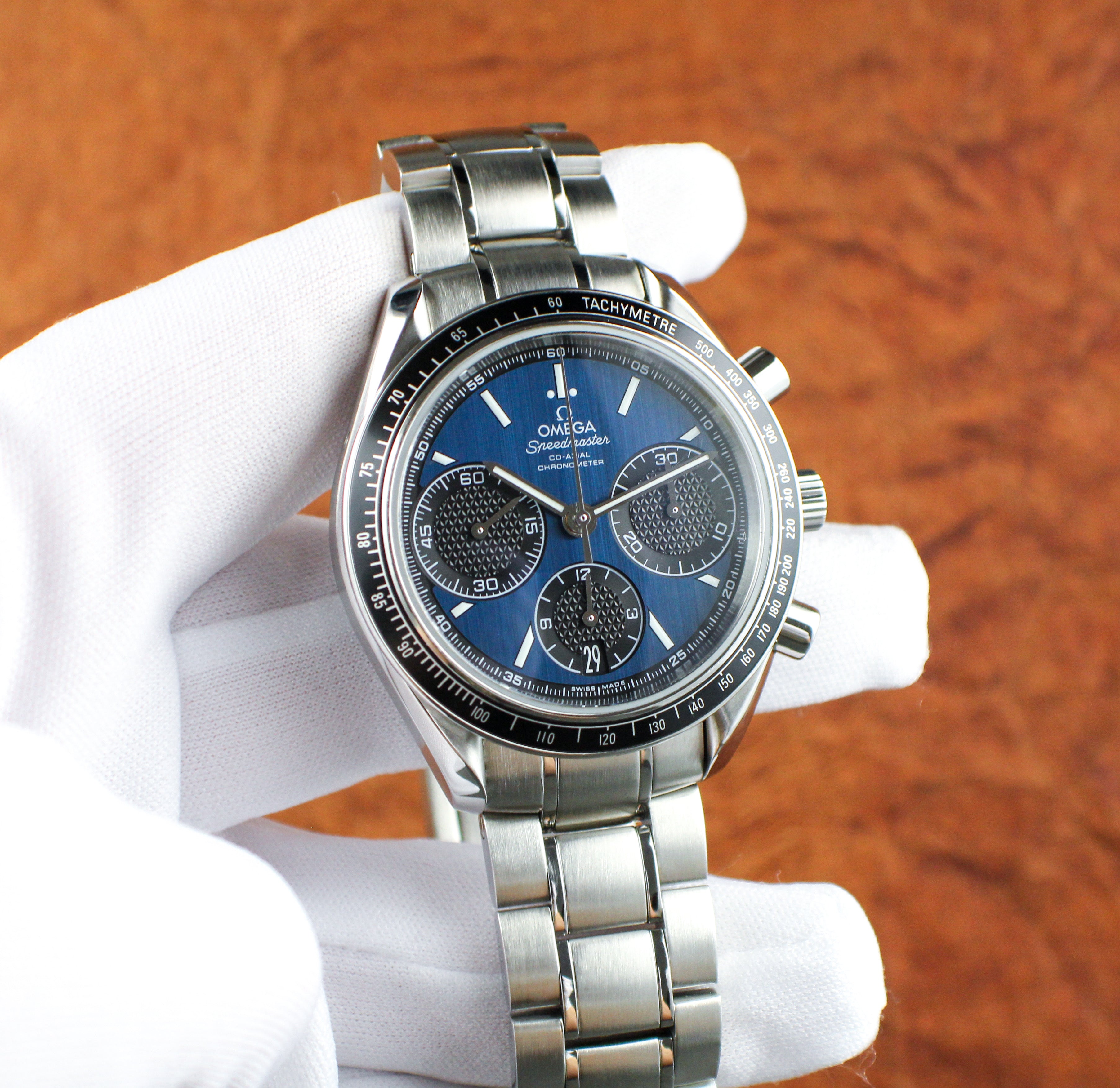 OMEGA Speedmaster Racing 326.30.40.50.03.001 Blue Dial Box & Papers Steel 40mm