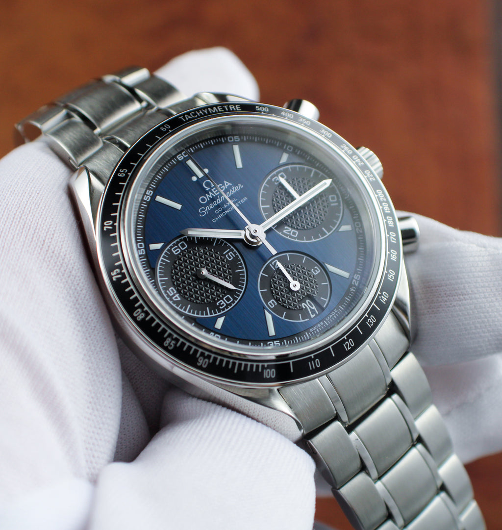 OMEGA Speedmaster Racing 326.30.40.50.03.001 Blue Dial Box & Papers Steel 40mm