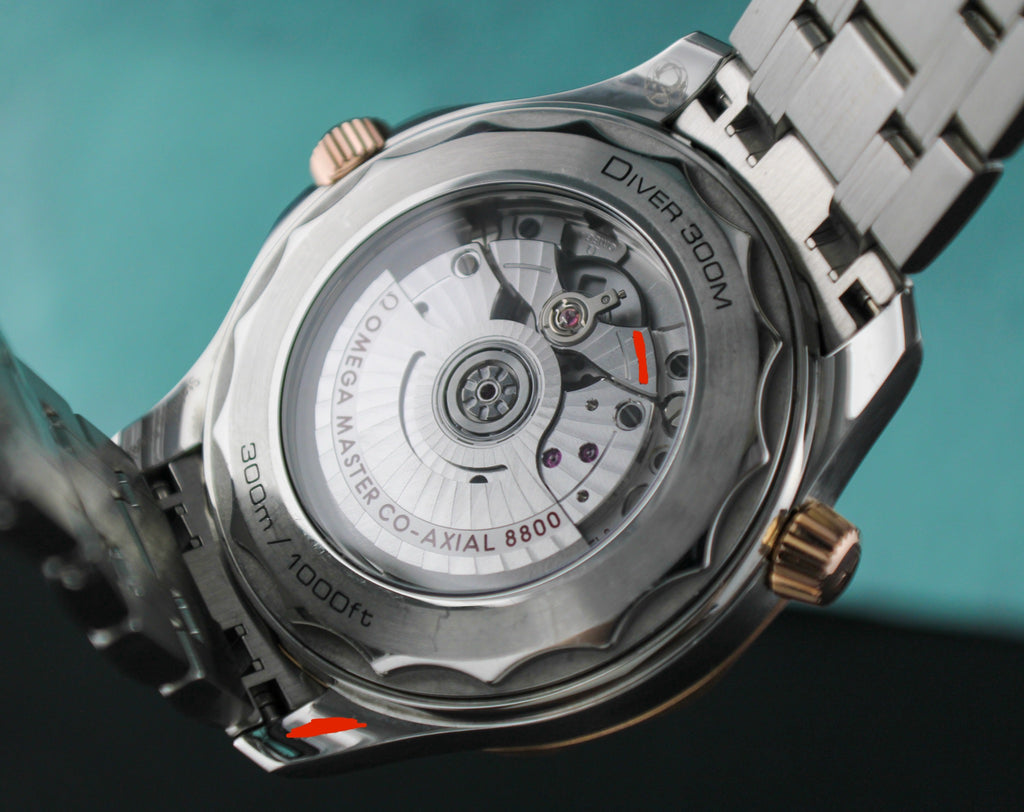 OMEGA Seamaster Diver 300M 210.22.42.20.01.002 18K Sedna Gold Bezel Steel Band