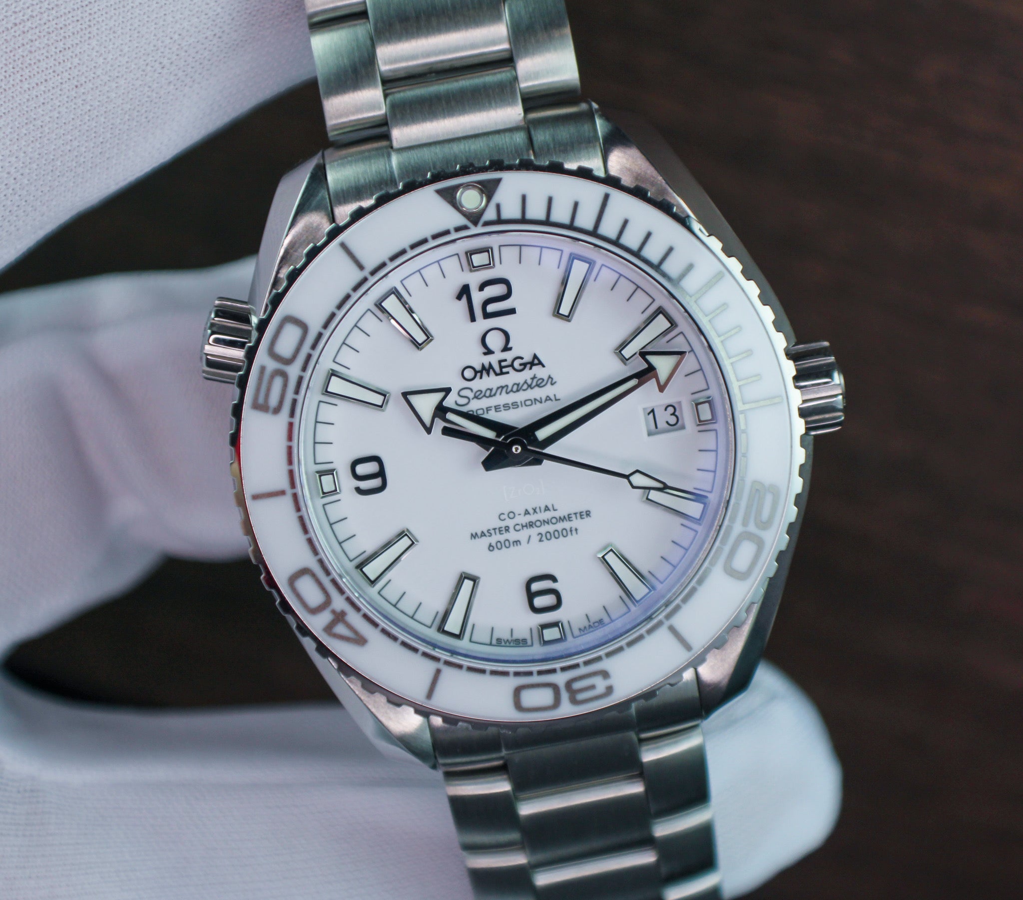 OMEGA Seamaster Planet Ocean 600M 215.30.40.20.04.001 White Dial Ceramic