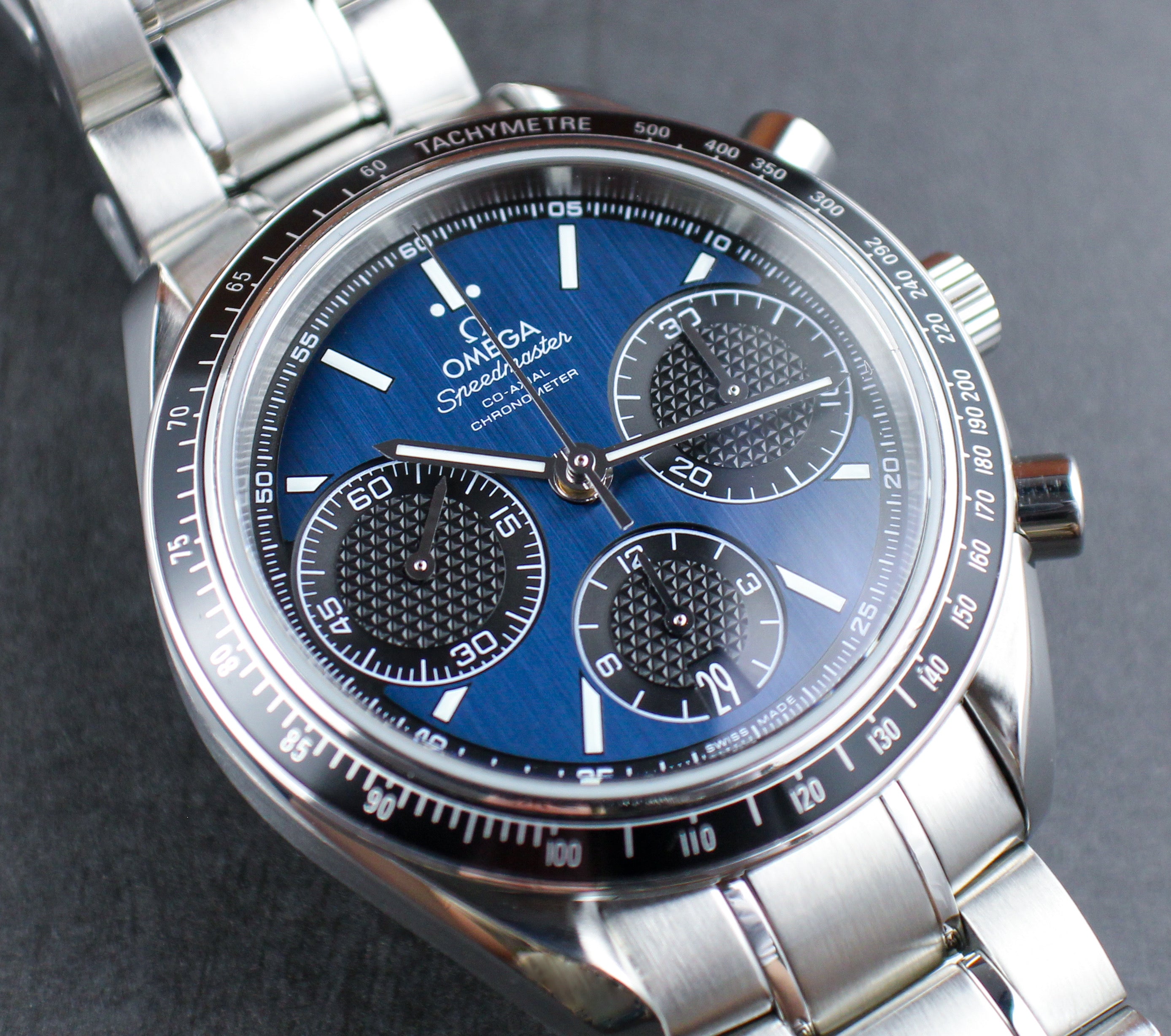 OMEGA Speedmaster Racing 326.30.40.50.03.001 Blue Dial Box & Papers Steel 40mm