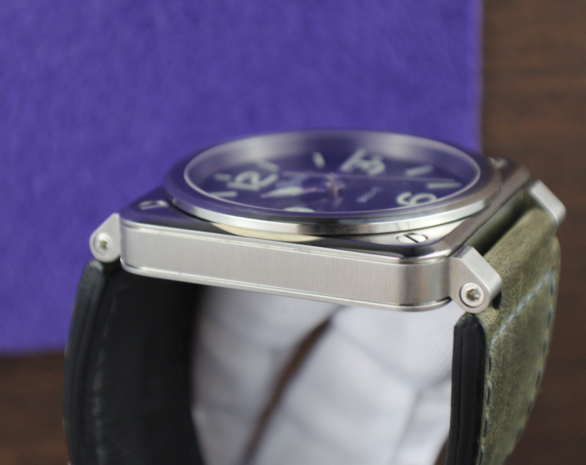 Bell & Ross BR03-92 Grey Lum Automatic Steel Box & Papers 3 Extra Straps