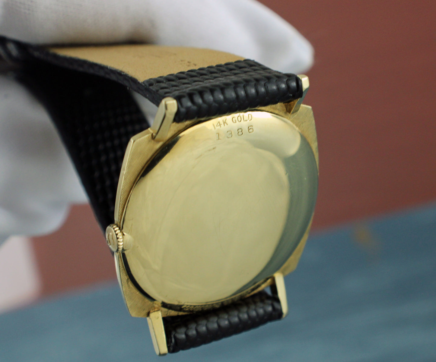 Lucien Piccard Black Dial 14k Gold Case