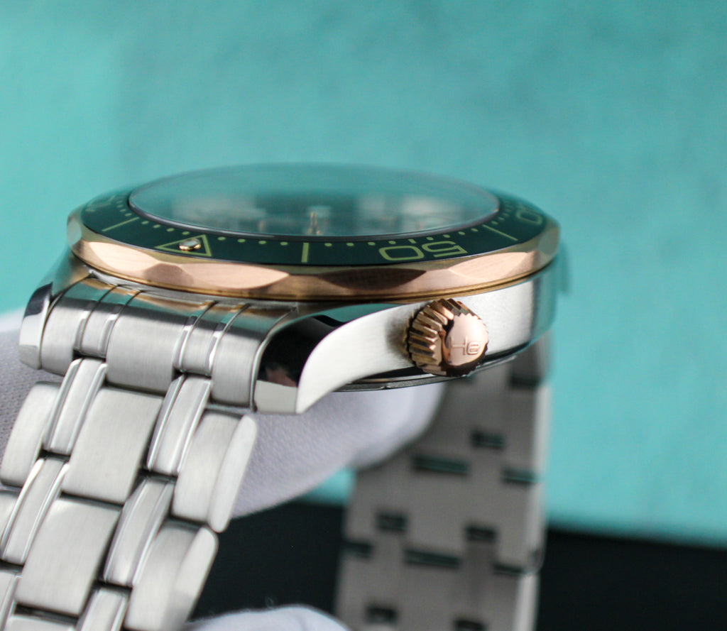 OMEGA Seamaster Diver 300M 210.22.42.20.01.002 18K Sedna Gold Bezel Steel Band