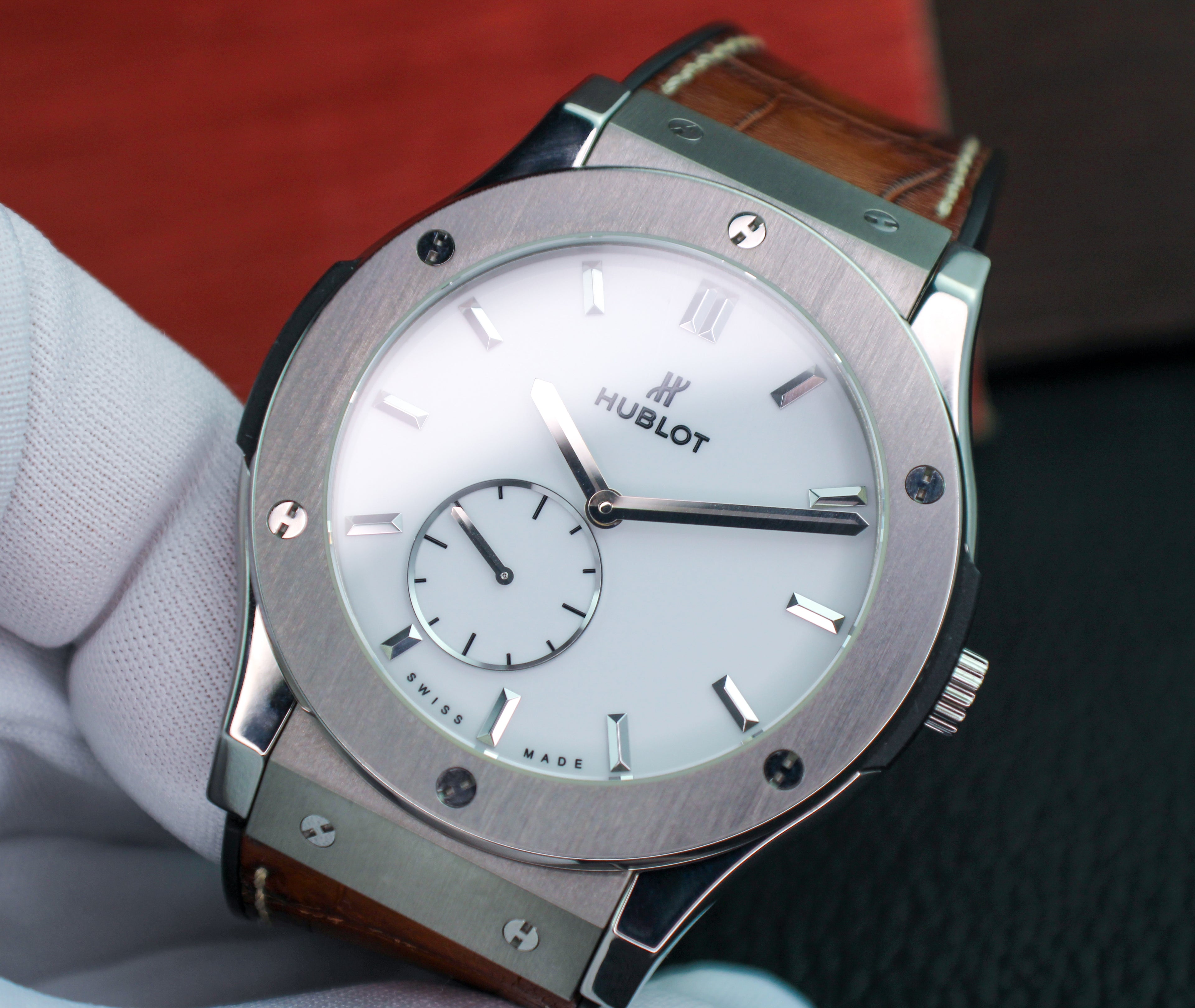 Hublot Classic Fusion Ultra Thin Titanium 515.NX.2210.LR 45mm White Dial