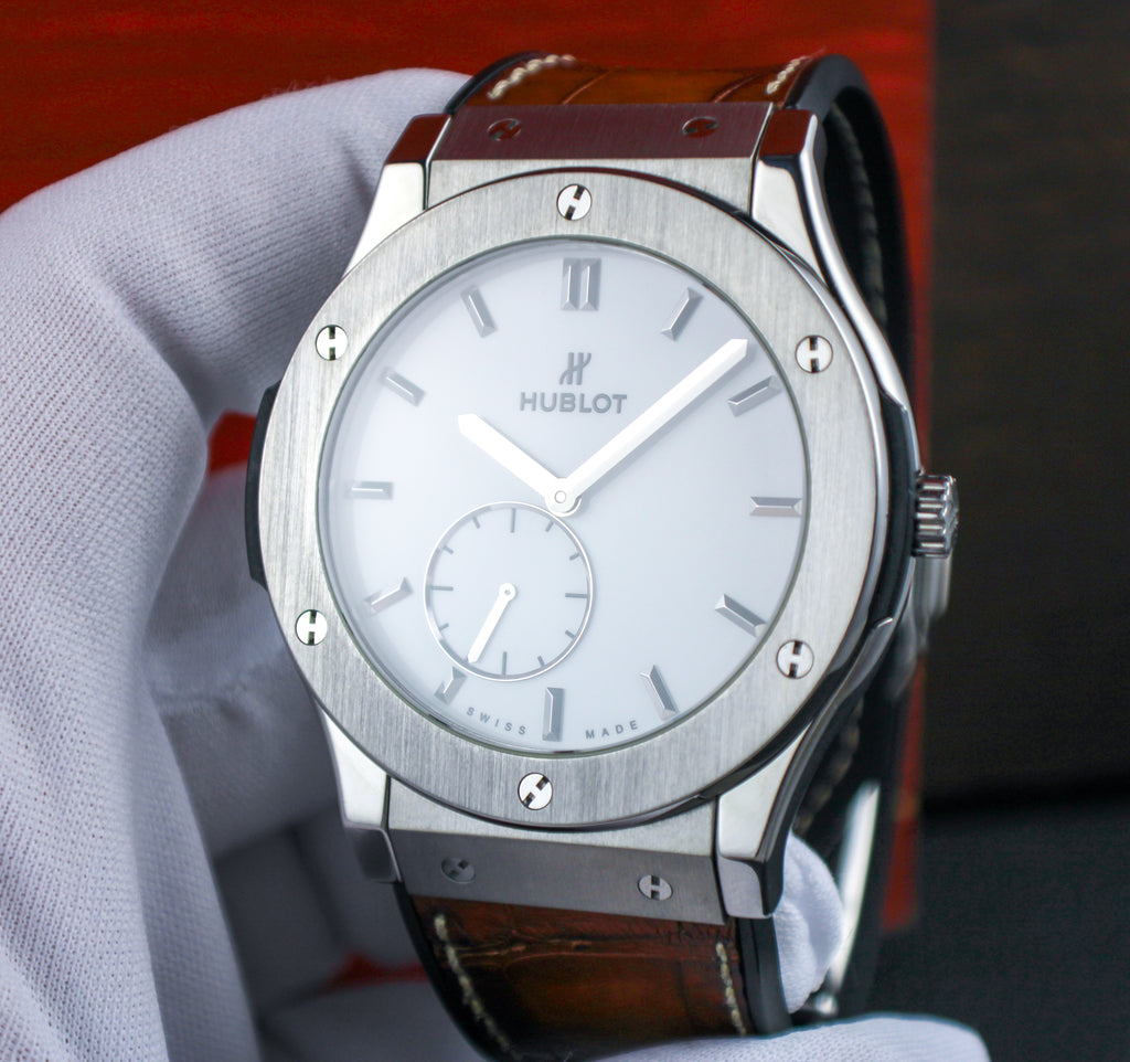 Hublot Classic Fusion Ultra Thin Titanium 515.NX.2210.LR 45mm White Dial