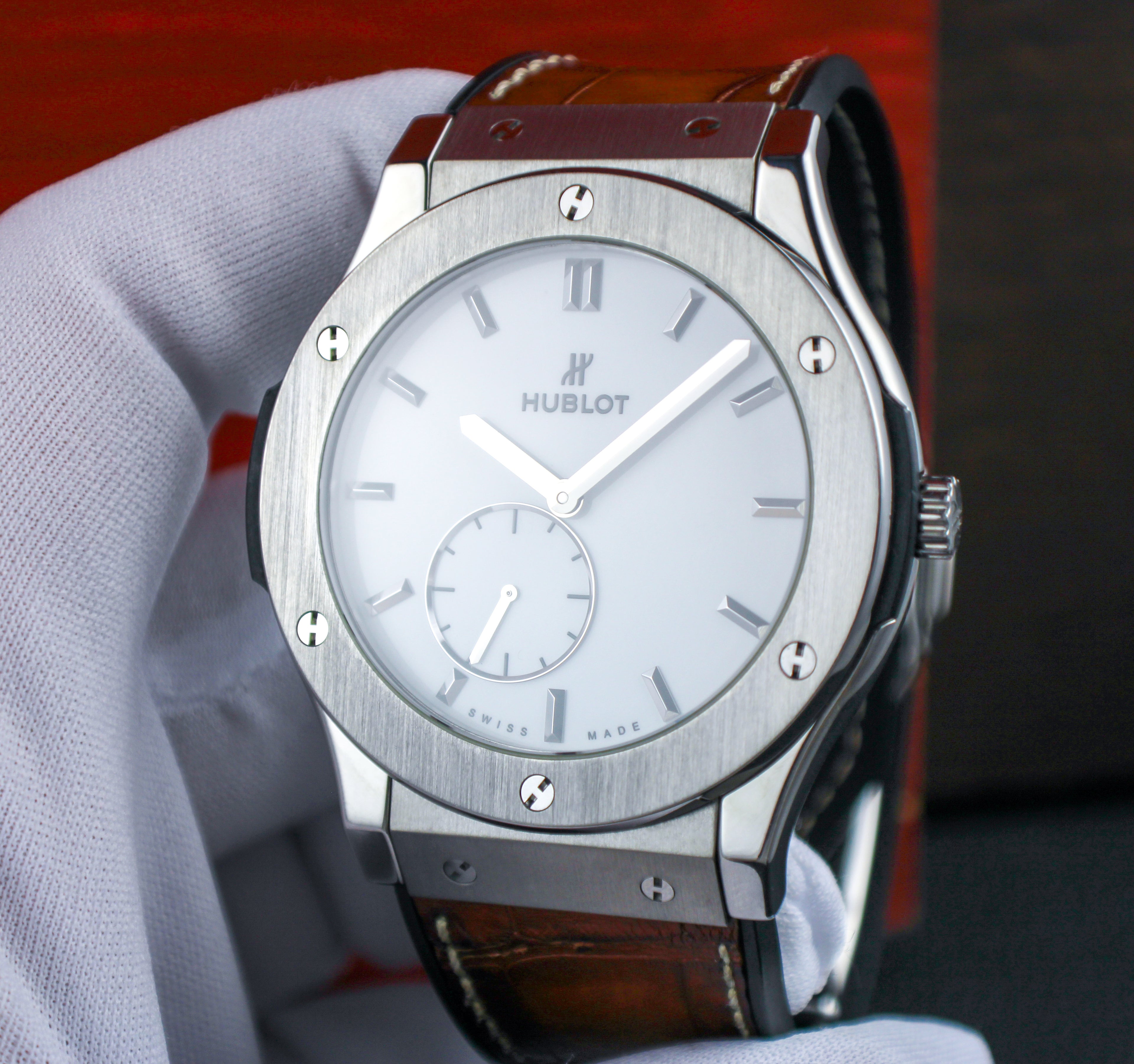 Hublot Classic Fusion Ultra Thin Titanium 515.NX.2210.LR 45mm White Dial
