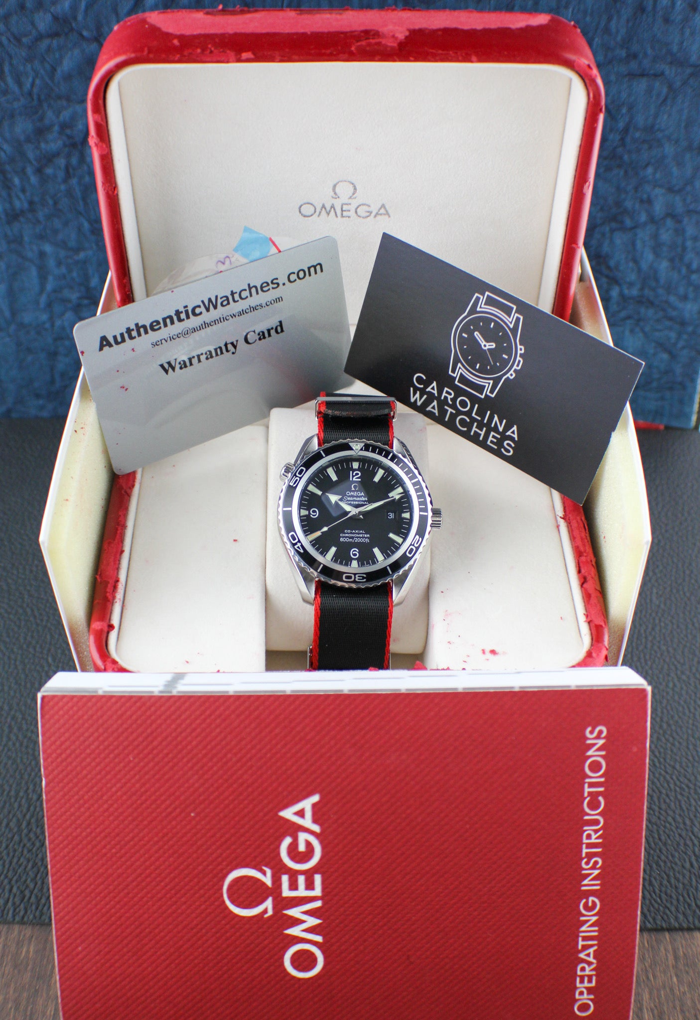 OMEGA Seamaster Planet Ocean 600M 2200.50.00 New OEM NATO Strap Box