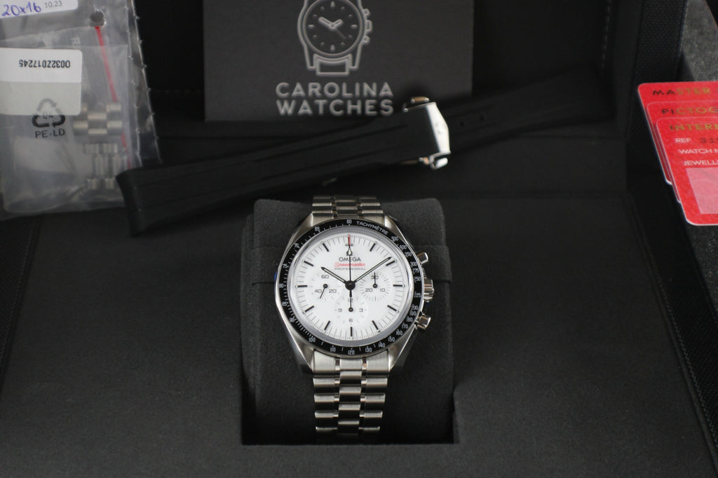 OMEGA Speedmaster Moonwatch Professional 310.30.42.50.04.001 White Dial OEM Rubber Strap & Deployant Clasp