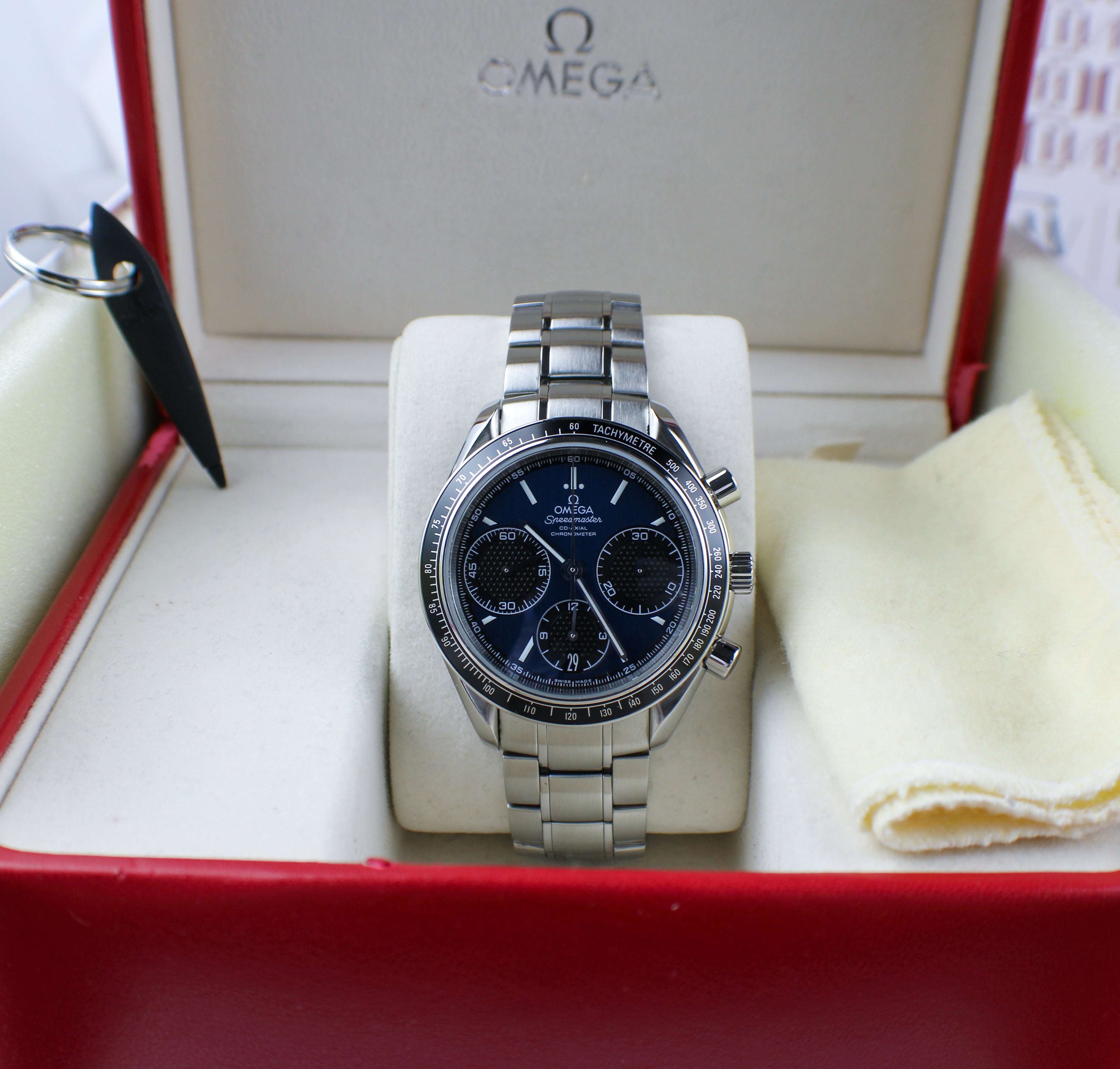 OMEGA Speedmaster Racing 326.30.40.50.03.001 Blue Dial Box & Papers Steel 40mm