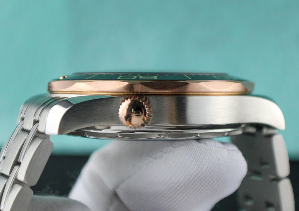 OMEGA Seamaster Diver 300M 210.22.42.20.01.002 18K Sedna Gold Bezel Steel Band