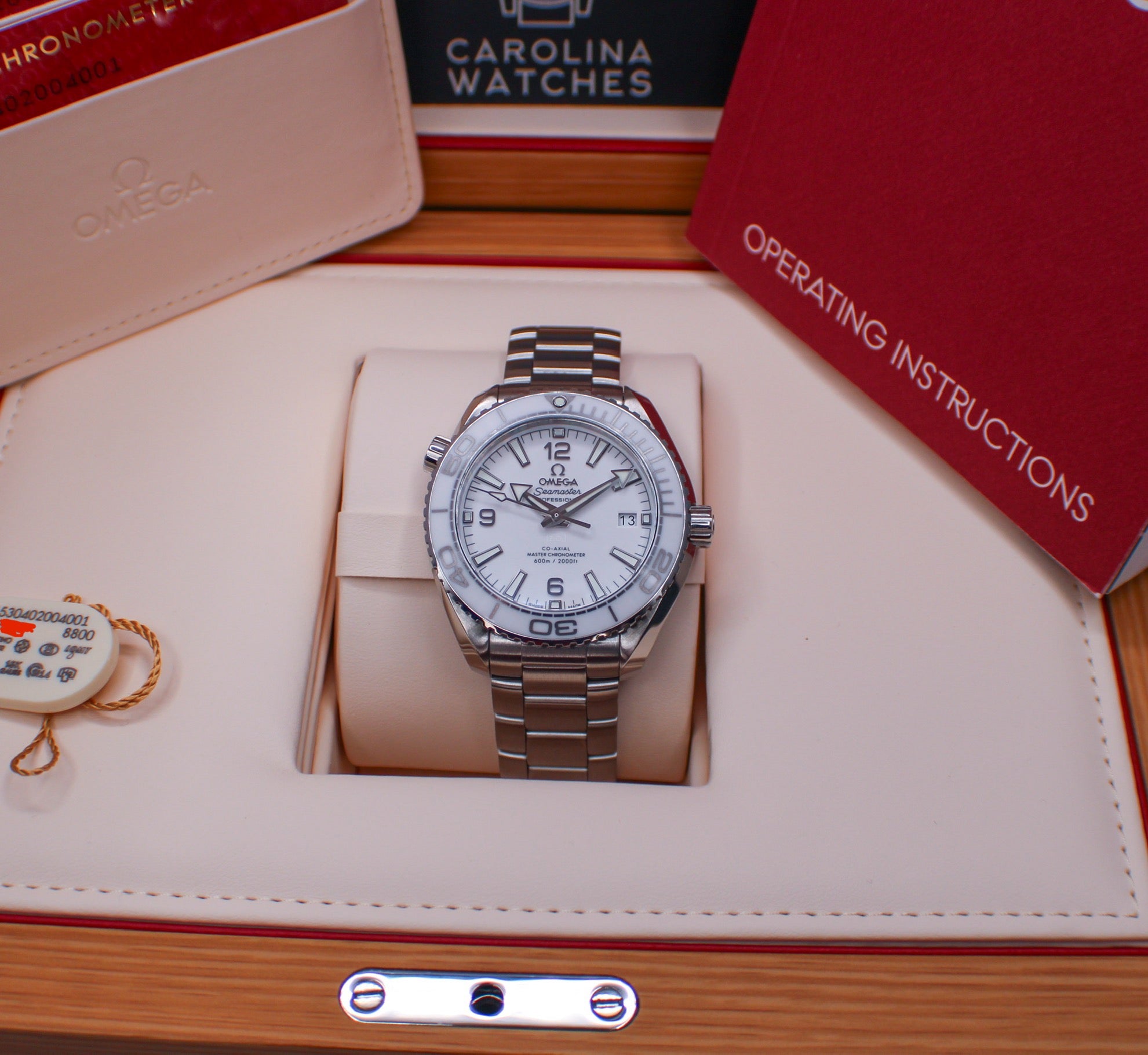 OMEGA Seamaster Planet Ocean 600M 215.30.40.20.04.001 White Dial Ceramic