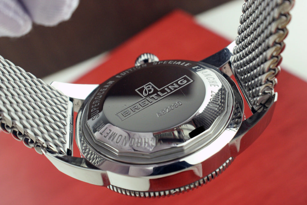 Breitling SuperOcean Heritage 44mm AB2030 Stainless Black Watch Box & Papers