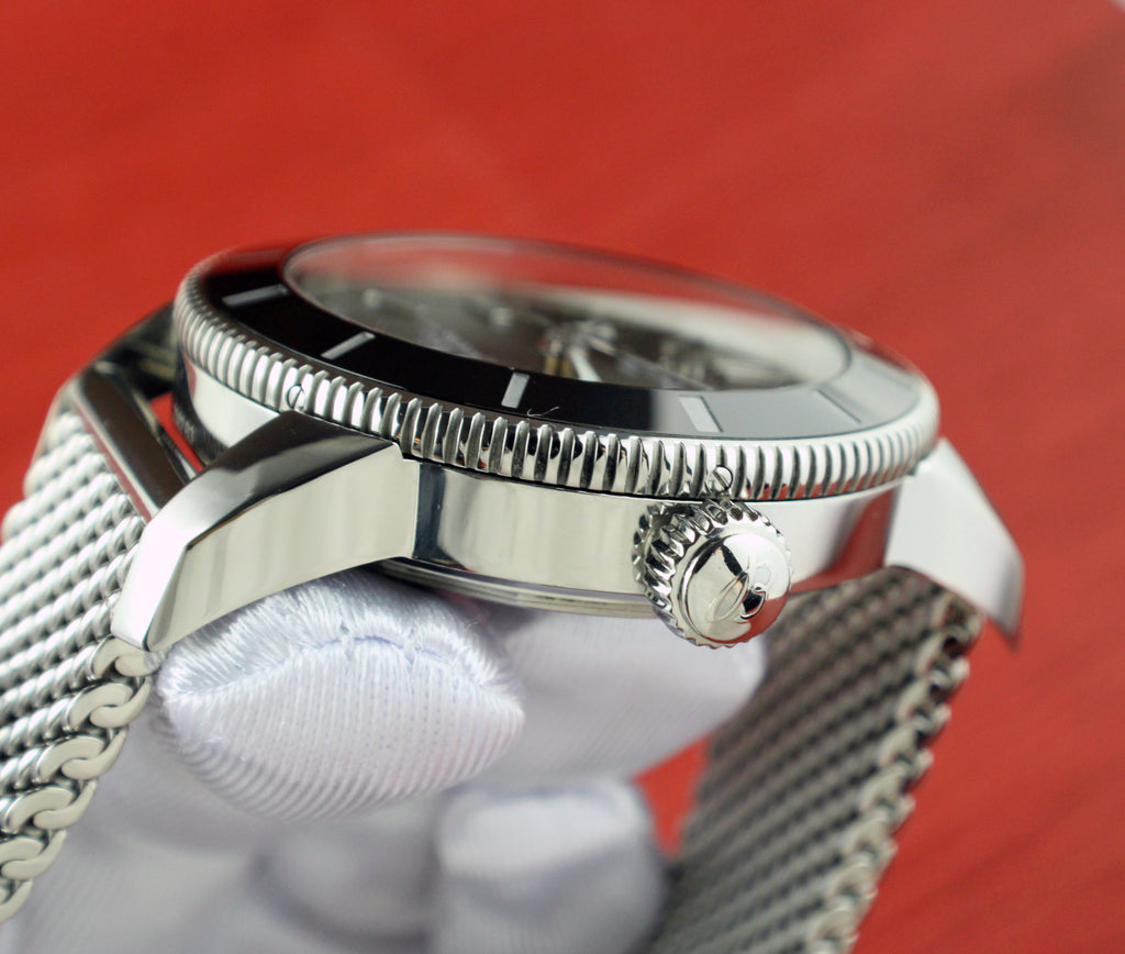 Breitling SuperOcean Heritage 44mm AB2030 Stainless Black Watch Box & Papers