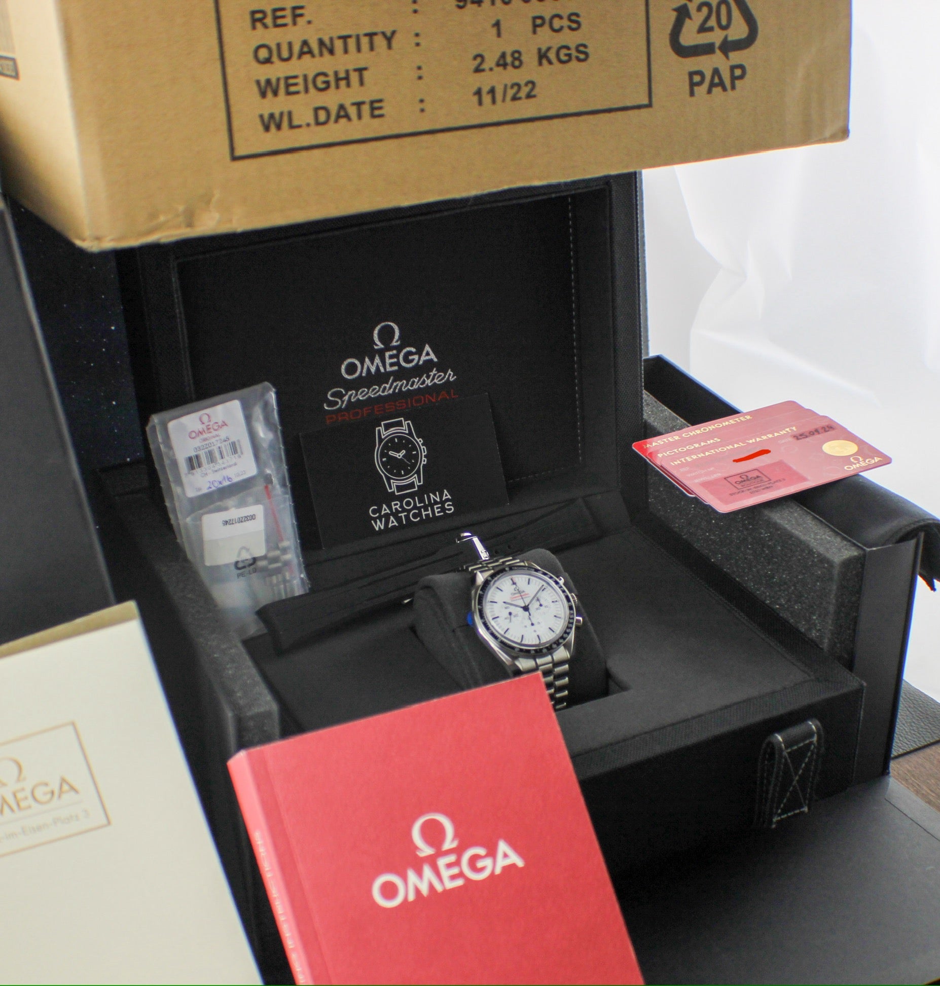 OMEGA Speedmaster Moonwatch Professional 310.30.42.50.04.001 White Dial OEM Rubber Strap & Deployant Clasp