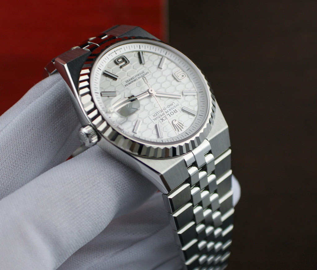 Rolex Land-Dweller 127234 JUNE 2026 Steel Honeycomb White Dial 36mm Complete Set