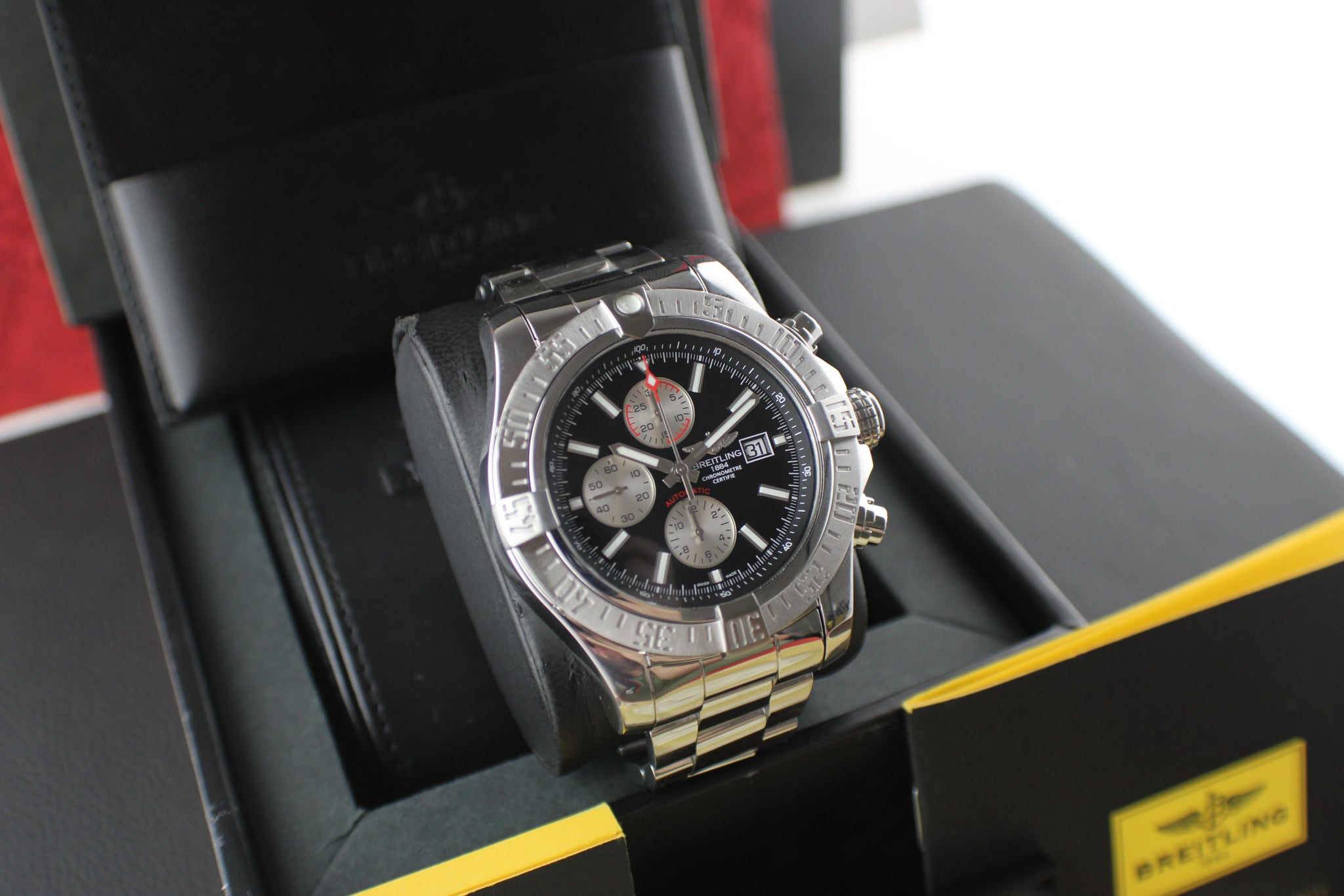 Breitling Super Avenger II A13371 Stainless Steel 48mm Box & Papers