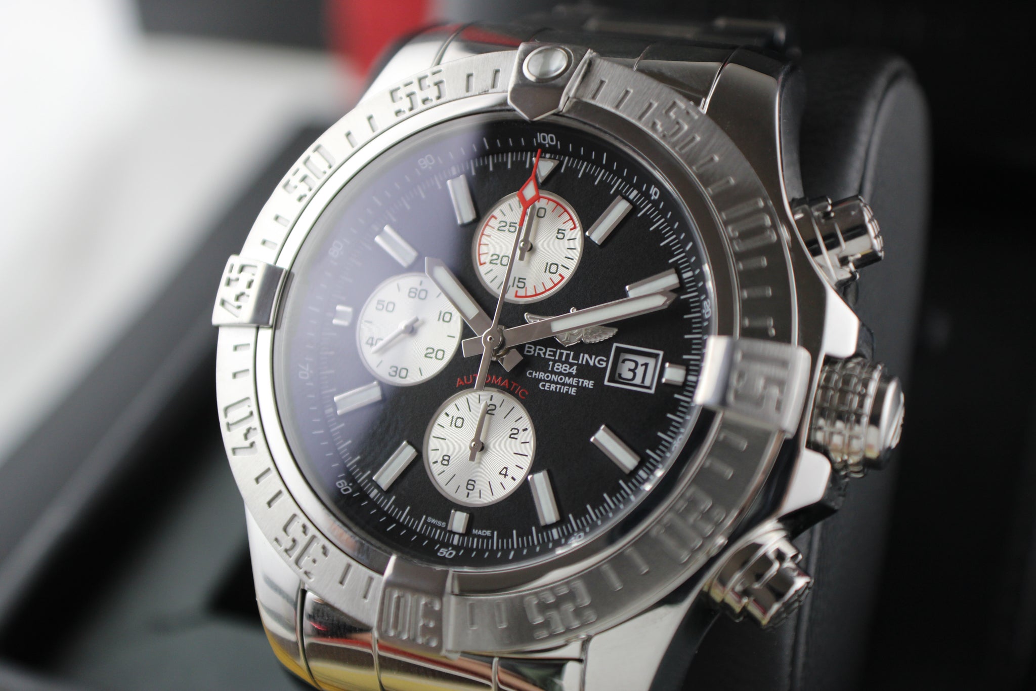 Breitling Super Avenger II A13371 Stainless Steel 48mm Box & Papers