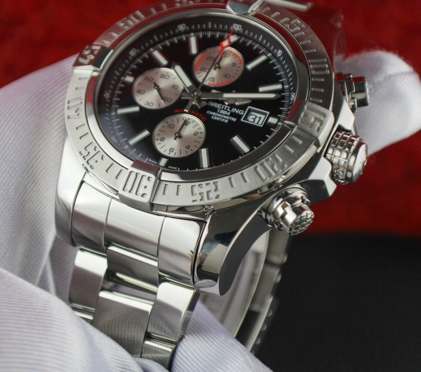 Breitling Super Avenger II A13371 Stainless Steel 48mm Box & Papers