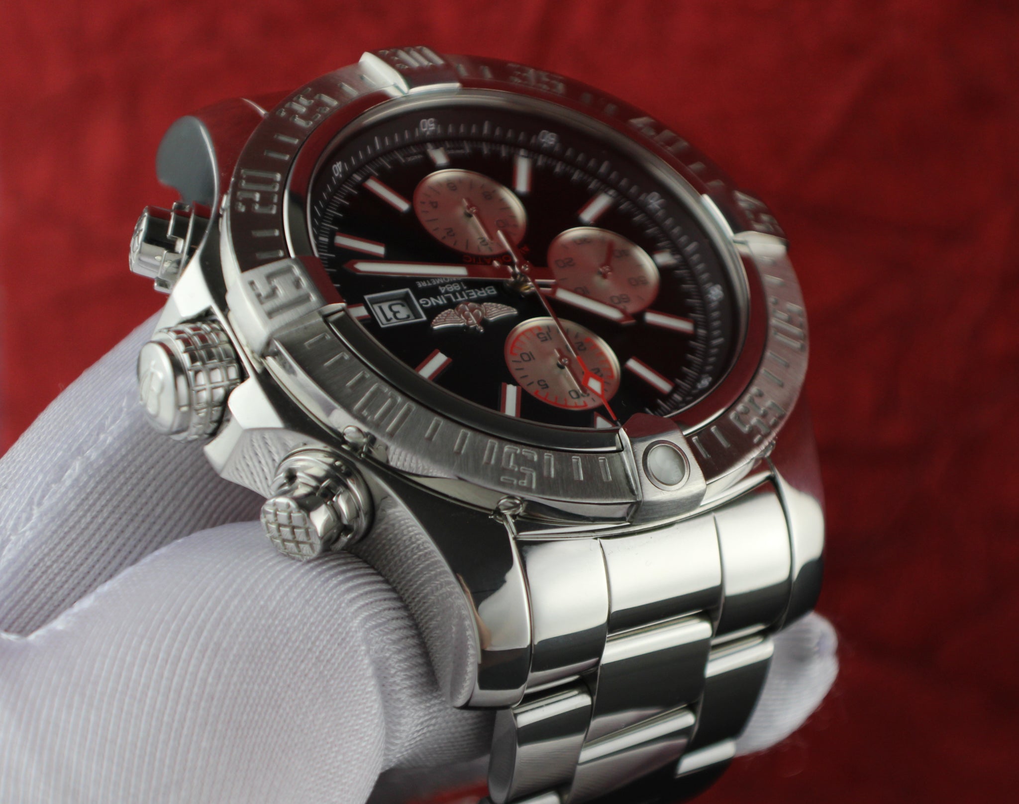 Breitling Super Avenger II A13371 Stainless Steel 48mm Box & Papers