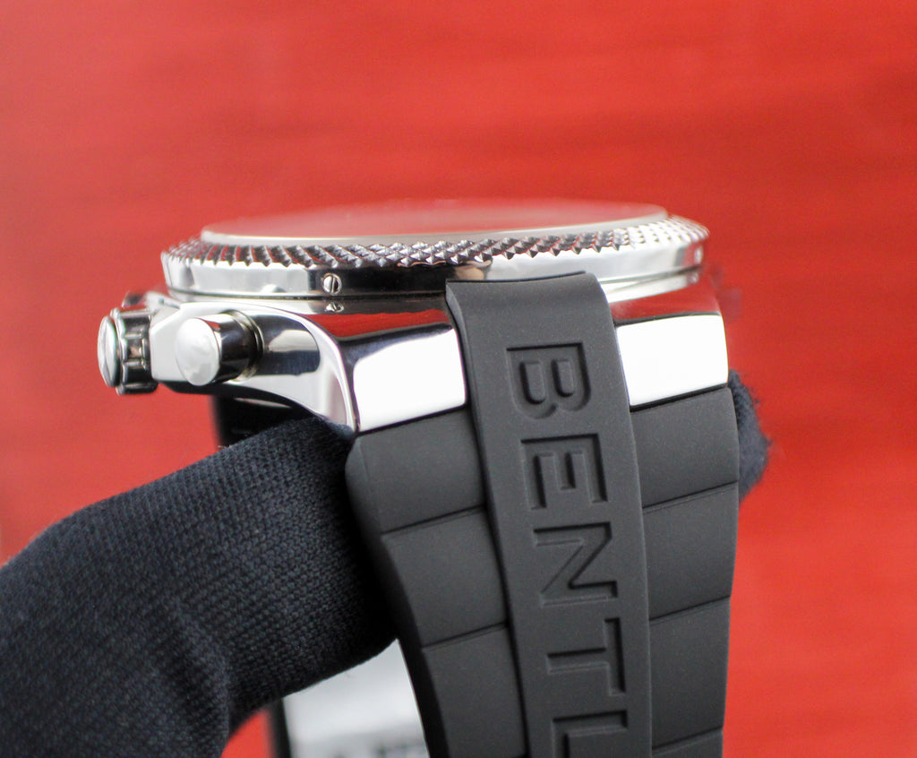 Breitling Bentley GMT Stainless Steel 49mm Box & Papers A4736212 Rubber