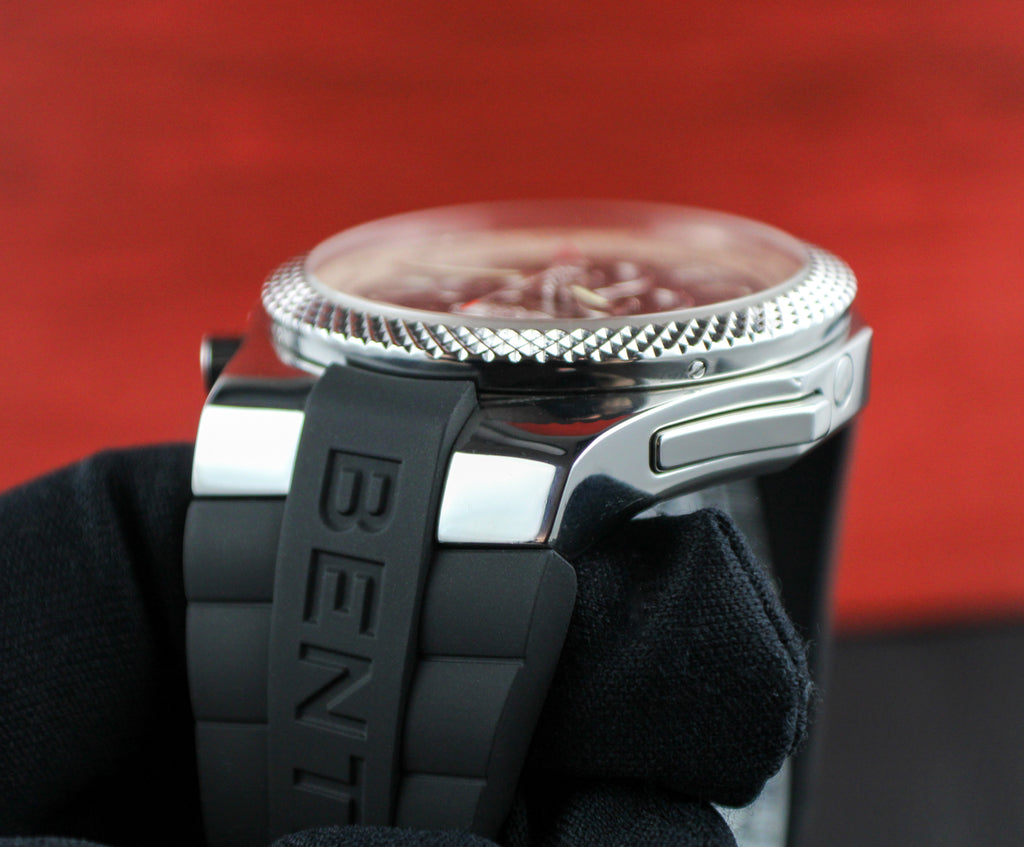 Breitling Bentley GMT Stainless Steel 49mm Box & Papers A4736212 Rubber