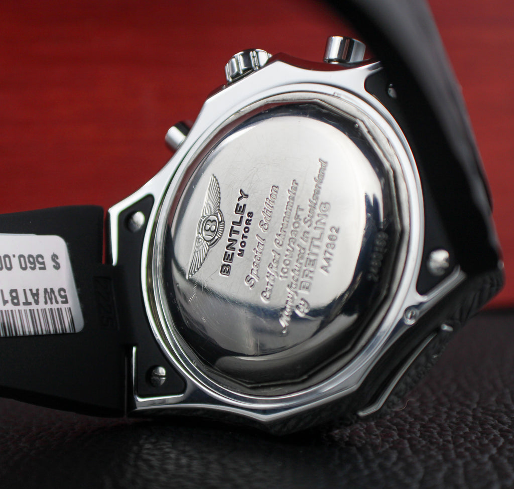 Breitling Bentley GMT Stainless Steel 49mm Box & Papers A4736212 Rubber